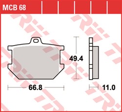 Brake pads MCB68 TRW organic, intended use offroad/route/scooters fits YAMAHA_2