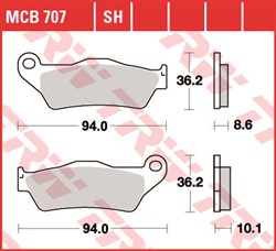 Brake pads MCB707 TRW organic, intended use offroad/route/scooters fits BMW; MOTO GUZZI_1