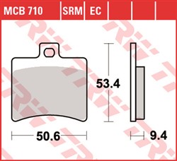 Brake pads MCB710 TRW organic, intended use offroad/route/scooters fits APRILIA; BENELLI; BETA; MALAGUTI; MBK_1