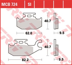 Brake pads MCB724 TRW organic, intended use offroad/route/scooters fits BOMBARDIER; CANNONDALE; KAWASAKI; SUZUKI; YAMAHA_1