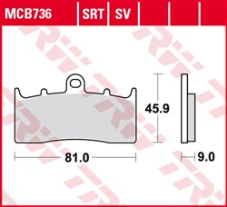 Brake pads MCB736 TRW organic, intended use offroad/route/scooters fits BMW_1