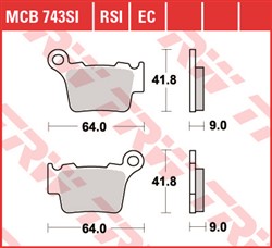 Brake pads MCB743RSI TRW sinter, intended use off-road racing fits BMW; HUSABERG; HUSQVARNA; KTM_1