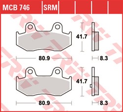 Brake pads MCB746 TRW organic, intended use offroad/route/scooters fits SUZUKI_1
