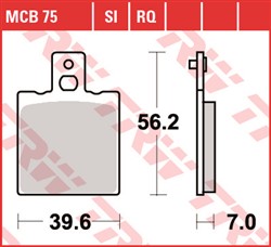 Brake pads MCB75SI TRW sinter, intended use offroad fits ACCOSSATO; ALFER; APRILIA; BETA; CAGIVA; DUCATI; HUSQVARNA; KTM; MAICO; MONTESA; PUCH_2