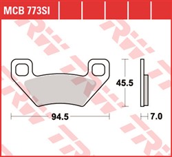 Brake pads MCB773SI TRW sinter, intended use offroad fits ARCTIC CAT; KYMCO_2