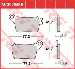 Brake pads MCB784SH TRW sinter, intended use racing/route fits HONDA; KAWASAKI; SUZUKI; YAMAHA_2
