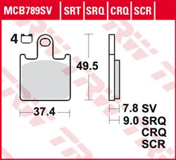 Set disk pločica, kočioni disk MCB789SV TRW sinter-SV, 49,7x37,7x7,7mm_1