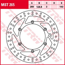 Brake disc MST265 front fixed TRW 260/126,5/3mm/143mm_1
