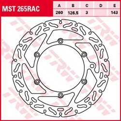 Brake disc MST265RAC front fixed TRW 260/126,5/3mm/143mm_1
