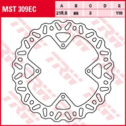 Brake disc MST309EC front fixed TRW 218,5/95/3mm/110mm_2