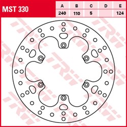 Tarcza hamulcowa MST330 tył stała TRW 240/110/5mm/124mm_1