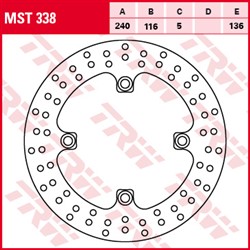 Brake disc MST338 rear fixed TRW 240/116/5mm/136mm_1