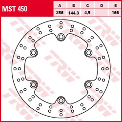 Tarcza hamulcowa MST450 przód stała TRW 256/144,3/4,5mm/166mm_1