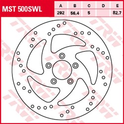 Tarcza hamulcowa MST500SWL przód stała TRW 292/56,4/5mm/82,7mm