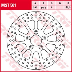 Tarcza hamulcowa MST501 przód/tył stała TRW 292/56,4/5mm/82,3mm_1