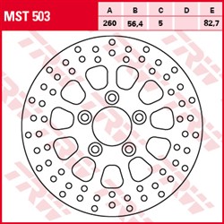 Tarcza hamulcowa MST503 tył stała TRW 260/56,4/5mm/82,7mm