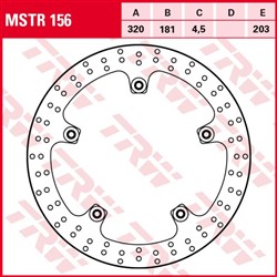 Tarcza hamulcowa MSTR156 przód stała TRW 320/181/4,5mm/203mm