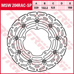 Brake disc MSW204RAC-SP front floating TRW 320/132,2/5,5mm/150mm