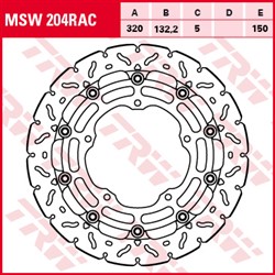 Brake disc MSW204RAC front floating TRW 320/132,2/5mm/150mm