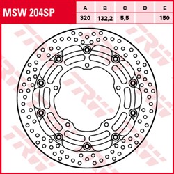Brake disc MSW204SP front floating TRW 320/132,2/5,5mm/150mm