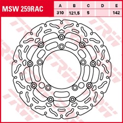 Brake disc MSW259RAC front floating TRW 310/121,5/5mm/142mm_1
