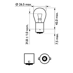 Лампа розжарювання, вказівник повороту PHILIPS PHI 12498VP/B2_2