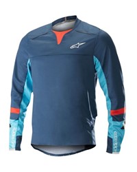 T-shirt cycling ALPINESTARS DROP PRO L/S JERSEY colour blue