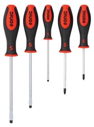 Set of screwdrivers 5 pcs, profile: flat / Phillips PH, 4; 5.5; 6.5 mm, philips size: PH1; PH2