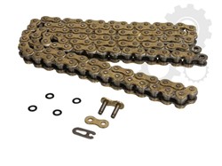 Łańcuch 520 X1R wzmocniony, liczba ogniw 114 złoty, sposób łączenia zakuwka