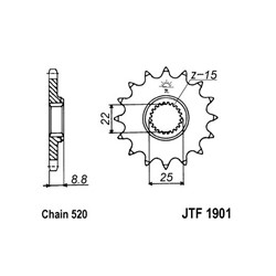 Zębatka przednia stal JT 520 z.13 JTF1901,13_1