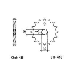Front gear steel JT 428 z.15 JTF416,15_1