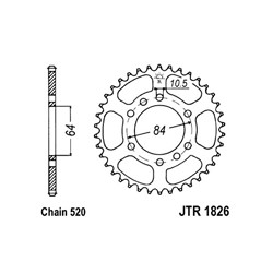 Rear gear steel JT 520 z.39 JTR1826,39