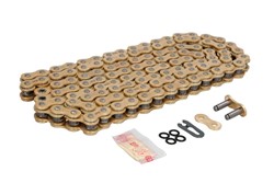 Łańcuch 520 ERVT wzmocniony, liczba ogniw 114 złoty, sposób łączenia spinka