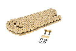 Chain 520 ZVMX hiper-reinforced, number of links 112 black/golden, connection type rivet point