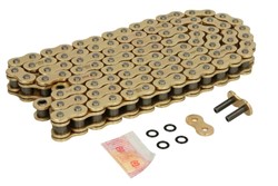 Łańcuch 525 ZVMX hiper wzmocniony, liczba ogniw 108 złoty, sposób łączenia zakuwka