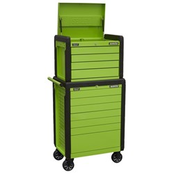 Tool trolley/box, number of all drawers: 11, colour: green, width: 702mm, depth: 477mm, height: 1470mm