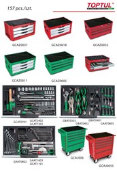 Įrankių dėžė su įrankiais 157vnt. TOPTUL GCAZ0037