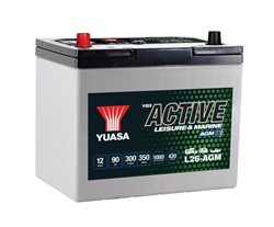 Barošanas akumulatoru baterija YUASA Active Leisure & Marine AGM L26-AGM 12V 90Ah 300A (259x168x232)_0