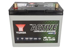Barošanas akumulatoru baterija YUASA Active Leisure & Marine AGM L26-AGM 12V 90Ah 300A (259x168x232)_3