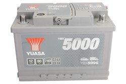 Akumulators YUASA YBX5000 Silver High Performance SMF YBX5096 12V 80Ah 740A (278x175x190)_2