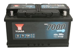 Akumulators YUASA START&STOP EFB; YBX7000 EFB Start Stop Plus YBX7110 12V 75Ah 730A (317x175x175)_2