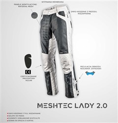 Spodnie turystyczne ADRENALINE MESHTEC LADY 2.0 PPE kolor szary_2