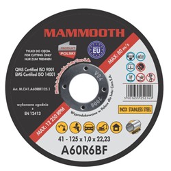Pjovimo diskai MAMMOOTH M.CI41.A60RBF.125.1/B