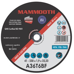 MAMMOOTH kampinio šlifuoklio šlifavimo diskas M.CM41.A36TBF.230.1.9/B_0