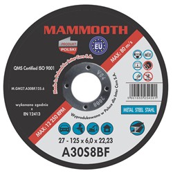 MAMMOOTH kampinio šlifuoklio šlifavimo diskas M.GM27.A30BF.125.6/B