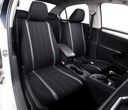 Seat covers (black/grey, front/rear, 5 headrest covers + 2 seat covers + 1 rear seat cover + 1 support cover), split seat_1
