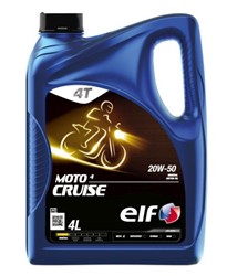 Olej silnikowy 4T 20W50 ELF Moto 4 Cruise 4l 4T, API SH JASO MA-2 Mineralny