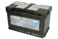 Akumulators EXIDE PREMIUM EA900. 12V 90Ah 720A (315x175x190)