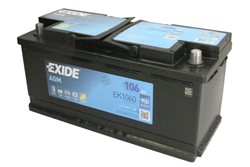 Akumulators EXIDE AGM; START&STOP AGM EK1060 12V 106Ah 950A (392x175x190)