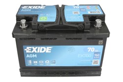 Auto akumulators EXIDE START&STOP AGM EK700 12V 70Ah 760A EK700 (278x175x190)_2